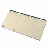 Asztali naptár kép nélküli REALSYSTEM fekvõ sárga lapos zöld 2026.