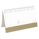 Asztali naptár kép nélküli toptimer t051 álló fehér lapos bézs 2026. t510t-007