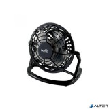 Asztali ventilátor, USB, 10 cm, HOME, fekete
