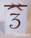 Asztalszám papírból nyomtatott