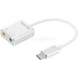 Átalakító Kábel - USB-C to Sound Link (USB-C, 2x 3,5 mm jack, fehér) (SANDBERG_136-26)