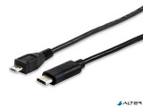 Átalakító kábel, USB-C-USB MicroB 2.0, 1m, EQUIP