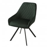 Ateir AS130 - Forgó étkezőszék - Sötétzöld bársony