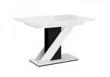 Ateir MEVA - Bővíthető étkezőasztal - magasfényű fehér/magasfényű fekete