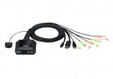 ATEN 2-Port USB-C DisplayPort Hybrid Cable KVM Switch CS52DP-AT