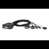 ATEN CS22D 2-Port USB DVI Cable KVM Switch with Remote Port Selector (CS22D) - KVM Switch
