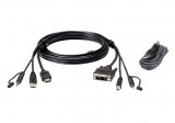 ATEN HDMI to DVI-D Secure KVM Cable Kit 1,8m Cable Black 2L-7D02DHX2