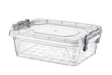 Átlátszó tárolódoboz tetővel oldalt záró csattal 2 L 02 1112