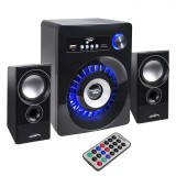 Audiocore AC910, 2.1, 20W, AUX, Bluetooth, USB, SD, FM rádiós, Fekete, PC hangfal szett