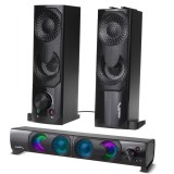 Audiocore AC95 2in1, RGB, 2.0, 6W, USB, Fekete, Soundbar és Hangszóró szett