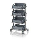 AUER Rendszerkocsi 60 x 40 Euro ládához, magasság 134 cm, dönthető EG SWN 134 6417