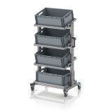 AUER Rendszerkocsi 60 x 40 Euro ládához, magasság 134 cm, dönthető EG SWN 134 6422