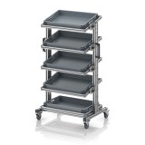 AUER Rendszerkocsi 60 x 40 Euro ládához, magasság 134 cm, dönthető EG SWN 134 6475