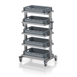 AUER Rendszerkocsi 60 x 40 Euro ládához, magasság 134 cm, kihúzható sín nélkül EG SW 134-1 6412