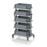 AUER Rendszerkocsi 60 x 40 Euro ládához, magasság 134 cm, kihúzható sín nélkül EG SW 134-1 6417
