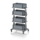 AUER Rendszerkocsi 60 x 40 Euro ládához, magasság 134 cm, kihúzható sín nélkül EG SW 134-1 6422