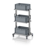 AUER Rendszerkocsi 60 x 40 Euro ládához, magasság 134 cm, kihúzható sín nélkül EG SW 134-1 6427