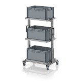 AUER Rendszerkocsi 60 x 40 Euro ládához, magasság 134 cm, kihúzható sín nélkül EG SW 134-1 6432