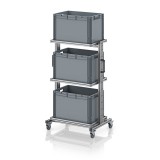 AUER Rendszerkocsi 60 x 40 Euro ládához, magasság 134 cm, kihúzható sín nélkül EG SW 134-1 6442