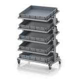 AUER Rendszerkocsi 80 x 60 Euro ládához, magasság 134 cm, dönthető EG SWN 134 8612