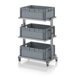 AUER Rendszerkocsi 80 x 60 Euro ládához, magasság 134 cm, kihúzható sín nélkül EG SW 134-1 8632