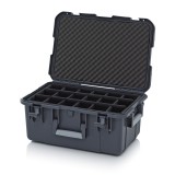 AUER Védőkoffer Pro, 3 Fogantyúval, Párnázott Betéttel Cp G 6427 B4 antracit szürke