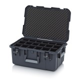 AUER Védőkoffer Pro, 3 Fogantyúval, Párnázott Betéttel, Zárral Cp Sg 6427 B4 antracit szürke