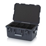 AUER Védőkoffer Pro, 3 Fogantyúval, Szögletes Párnázással, Rekeszekkel Cp G 6427 B3 antracit szürke