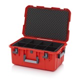 AUER Védőkoffer Pro, 3 Fogantyúval, Szögletes Párnázással, Rekeszekkel Cp G 6427 B3 vérnarancs