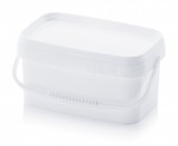 AUER Vödör Fedéllel Négyszögletes, Műanyag fül 2,6l