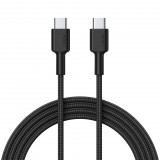 Aukey CB-CD45 USB Type-C apa - USB Type-C apa Töltőkábel - Fekete (0.9m) (CB-CD45)