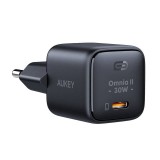 Aukey hálózati töltő USB-C 30W fekete (PA-B1L) (PA-B1L)