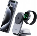 Aukey LC-MC312 3in1 Töltőállomás Apple termékekhez 15W - Szürke
