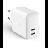 AUKEY PA-B4 Omnia Duo 2x USB-C Hálózati töltő - Fehér (65W) (PA-B4 WHITE)