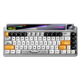 Aula AMG65 White LightFeather RGB Gaming Wireless Bluetooth Mechanical Keyboard Northern Star Lights US LEAMG65-W-LF