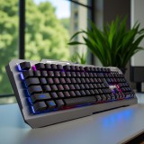 AULA Gaming AULA MOON SLASHER Gaming RGB fém billentyűzet, Cseh/Szlovák kiosztás