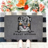 Auszi kutyás lábtörlő szürke háttérrel (60 x 40 x 0,2 cm)