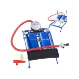 Autó láb pumpa két dugattyúval, kerékpár végdarabokkal