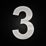 Autófejlesztés Öntapadó krómhatású műgyantás 3 szám 27 x 27 mm