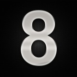 Autófejlesztés Öntapadó krómhatású műgyantás 8 szám 27 x 27 mm