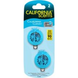Autóillatosító, mini diffúzer, 2&#42;3 ml, CALIFORNIA SCENTS California Clean (AICSM15)