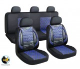 AUTOLIFE 11 részes univerzális műbőr üléshuzat szett - légzsákos - fekete-kék - 203-2BL