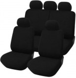 AUTOLIFE 11 részes univerzális pamut üléshuzat szett - légzsákos - 2 helyen osztható - fekete - UL-LA2018 PLUS