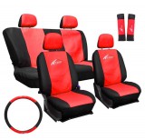 AUTOLIFE 11 részes univerzális üléshuzat - piros-fekete
