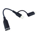 AUTOLIFE 2az1-ben USB-C - Lightning adapter, 3,5 mm-es AUX jack csatlakozó