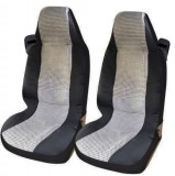 AUTOLIFE 2db-os személy és teherautó üléshuzat - fekete-fehér mintás, biztonsági öv kialakítással