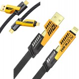 AUTOLIFE 4 az 1-ben 5A 60 W-os többfunkciós töltő és adatkábel - aranyozott - 4IN1GOLD