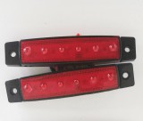 AUTOLIFE 6 LED-es szélességjelző piros - 12-24V - 1db