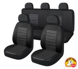 AUTOLIFE 9 részes, két helyen osztható - légzsákos - univerzális üléshuzat szett - fekete-fekete - 203-6BK-AZ
