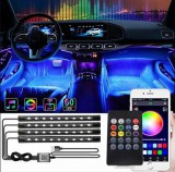 AUTOLIFE RGB autó beltéri hangulatvilágítás, applikációval vezérelhető - 12V